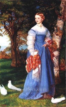  Hughes Canvas - Portrait of Mrs Louisa Jenner Pre Raphaelite Arthur Hughes